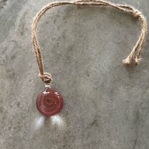 Pink Spiral Handblown Glass Pendant Necklace made in Colorado